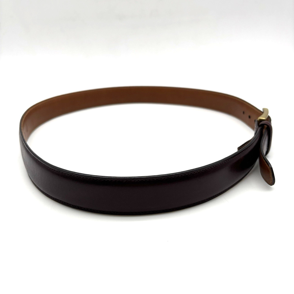 Vintage Trafalgar 1713 Cortina Oxblood Leather Bass Buckle Belt 36 Handmade USA - Picture 6 of 13